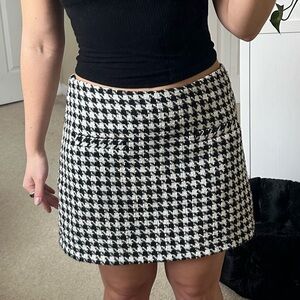 a new day Black and White Houndstooth Mini Skirt